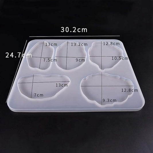 5 Cavity Resin Coaster Silicone Moulds