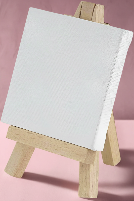 4"x4" Fine Art Stretched Canvas Bundle with Adjustable Easel Stand