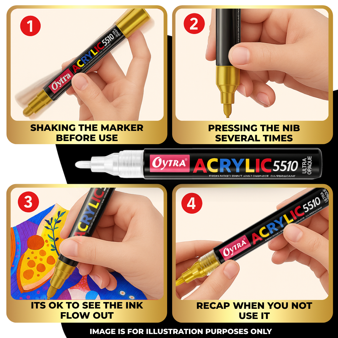 Acrylic Paint Marker Pens 3 Pcs - White