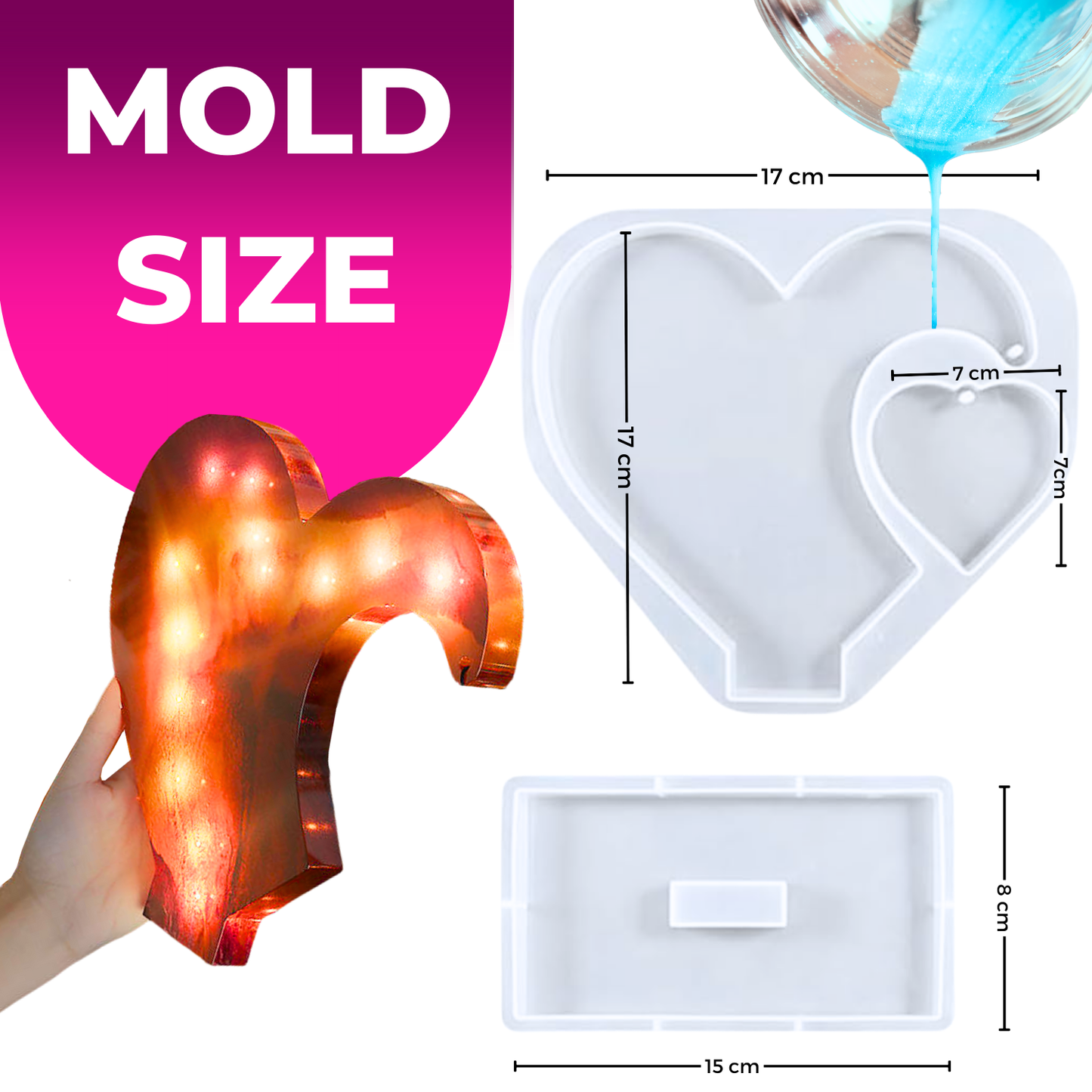 Hanging Heart Photo Frame Resin Mould