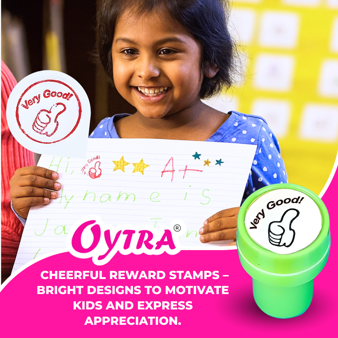 Motivation Rubber Stamps Set of 40 Pieces