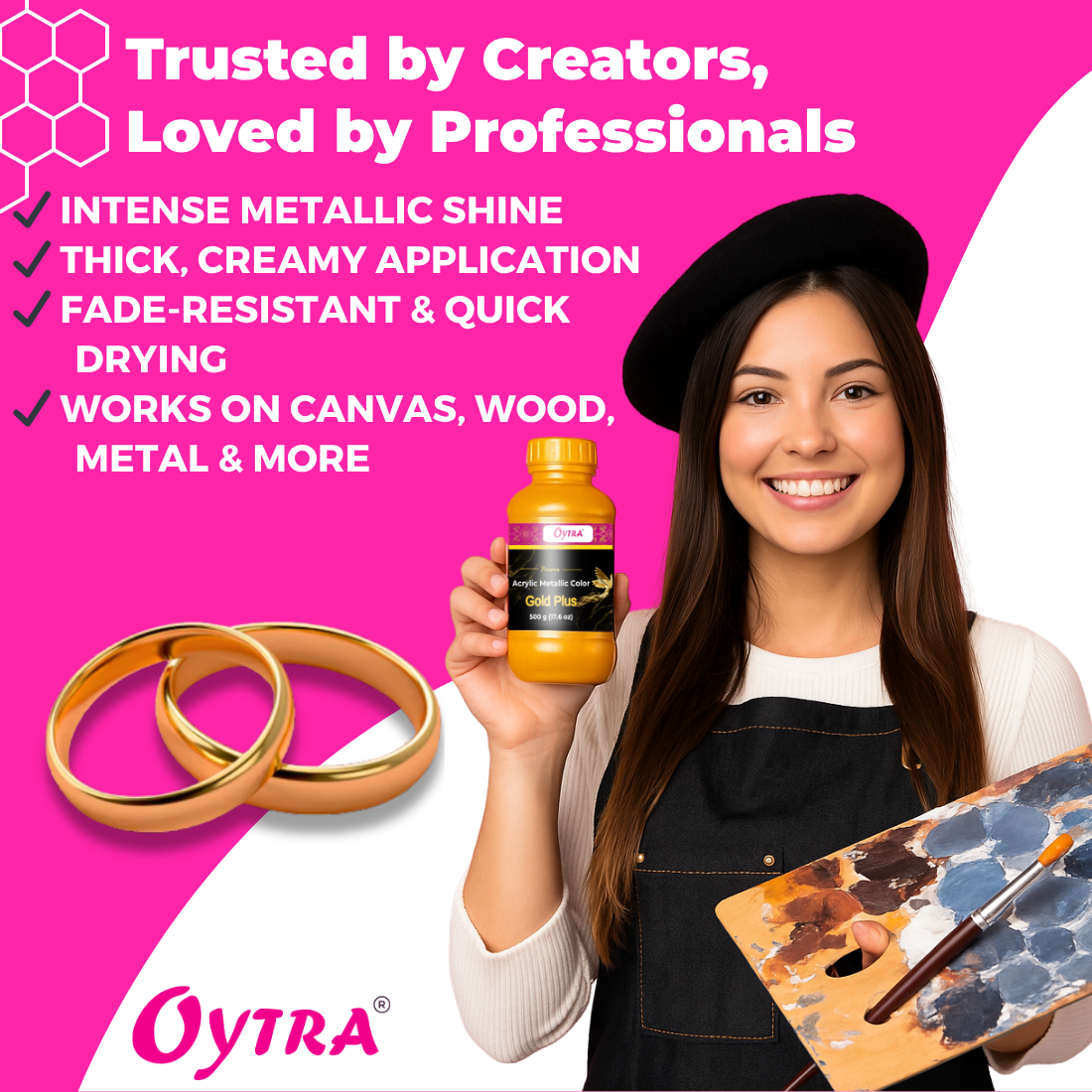 500 Grams Metallic Acrylic Paint (Gold)