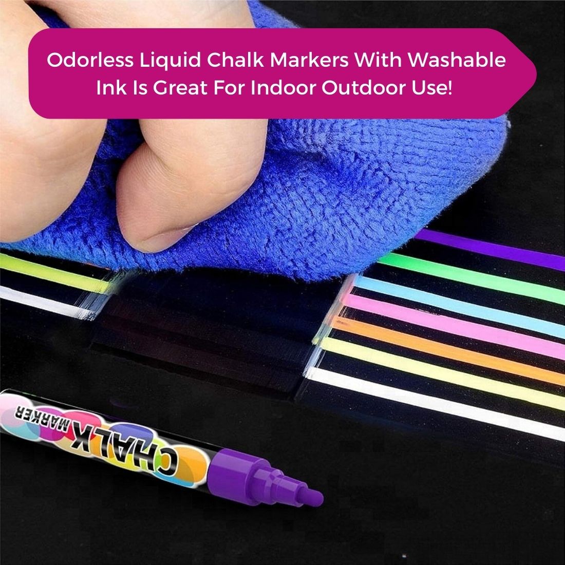 ARTISTRO 8 Neon Chalk Markers - Erasable Chalk Pens with 6mm Reversibl –  WoodArtSupply