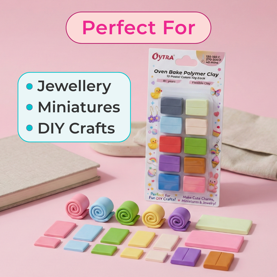 10 Color Polymer Oven Bake Clay Pastel Colors