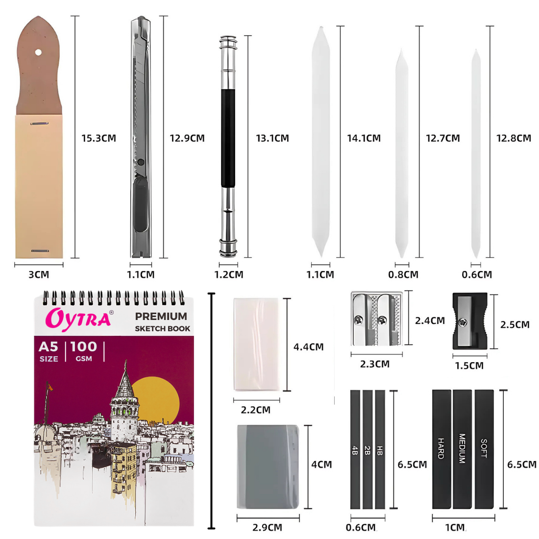 42 Pcs Professional Sketching Set