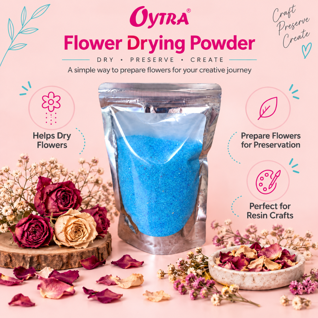 Blue Powder Silica Gel for Drying Flowers