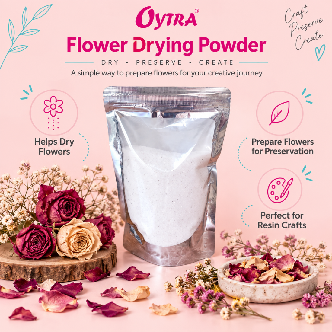 White Powder Silica Gel for Drying Flowers
