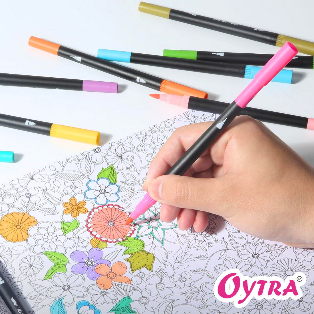 Dual Tip Brush Pens Set of 12 Colors
