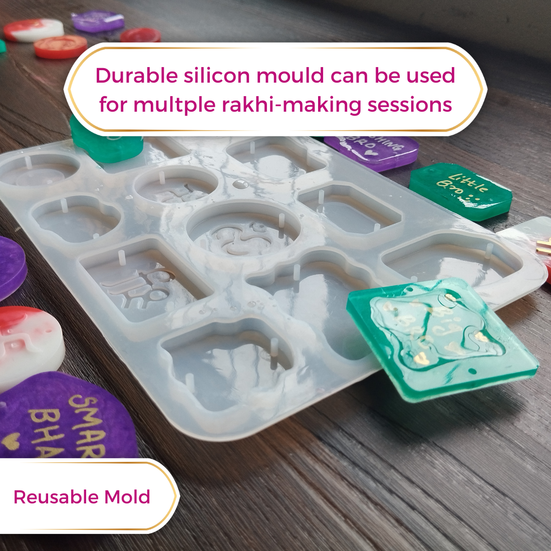 Oytra Rakhi Resin Mould - Silicone Moulds for Resin Art Kit - DIY Resi