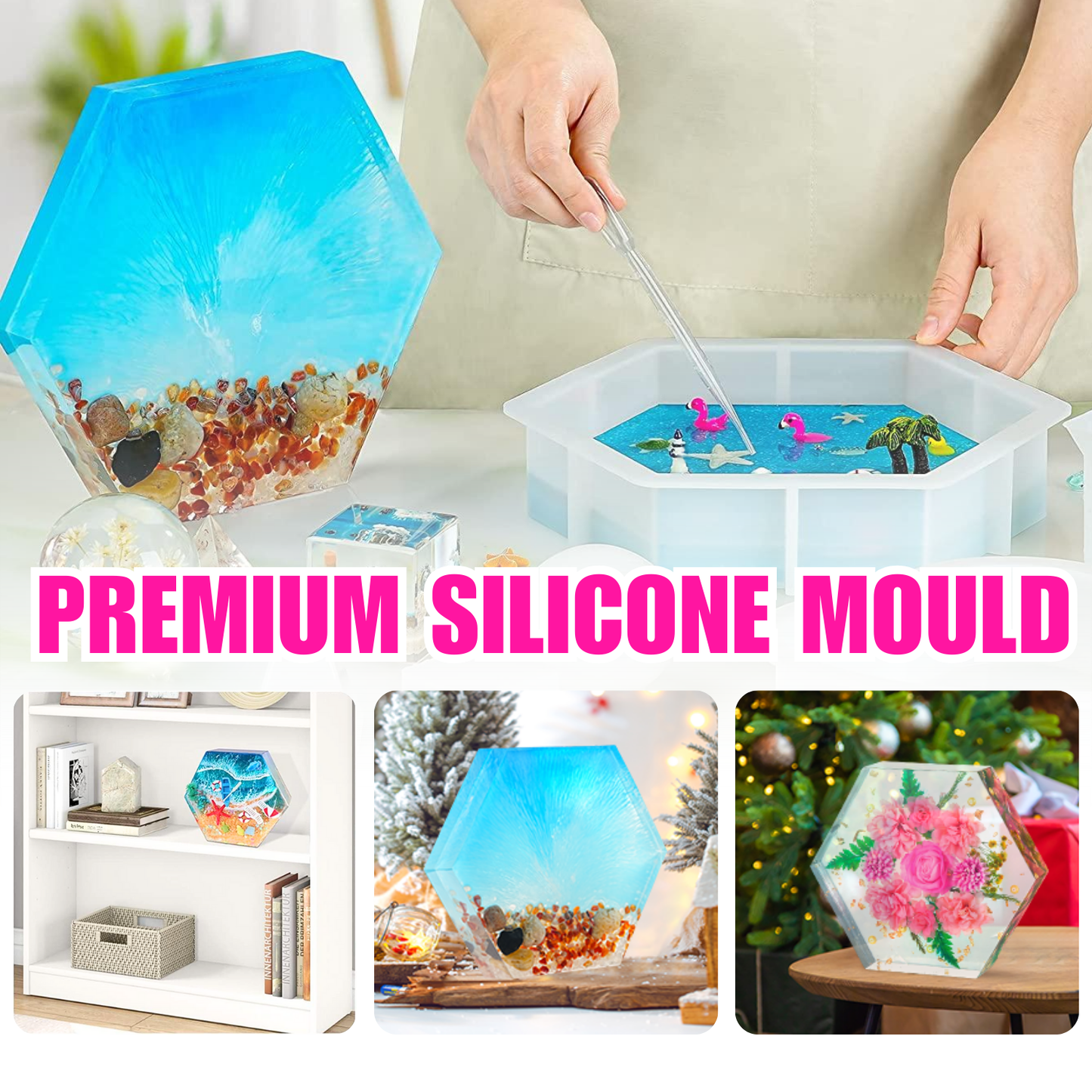Hexagon Shape 8 Inch Wedding Resin Art Mould