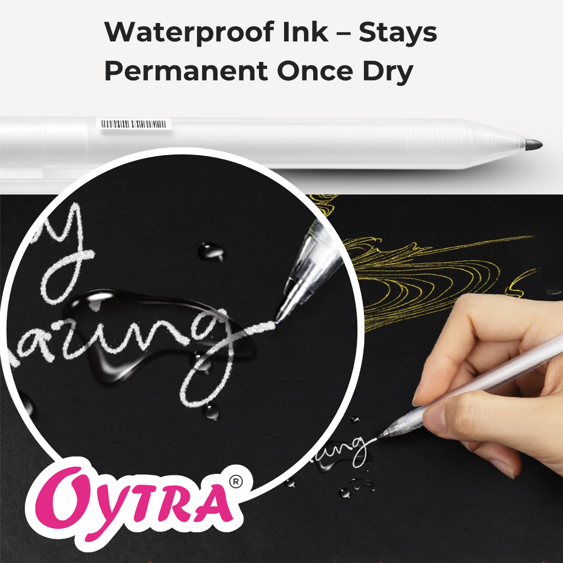 Gel Pens 0.8mm Fine Tip Set of 3 - White