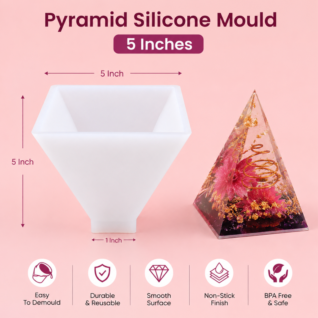Resin Art Pyramid Silicone Mould 5 Inch