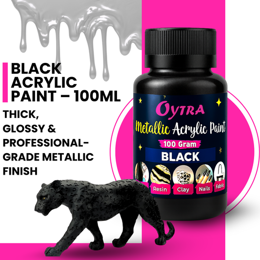 Metallic Acrylic Paint 100 Grams Black