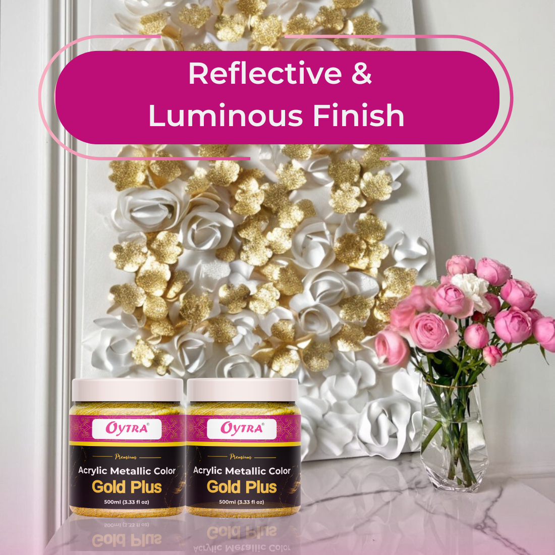 Acrylic Paint Metallic Gold Color 1 Litre