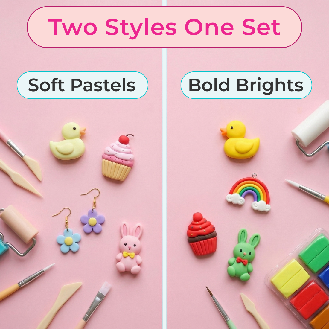 20 Color Polymer Oven Bake Clay Set for Jewelry Earrings Making