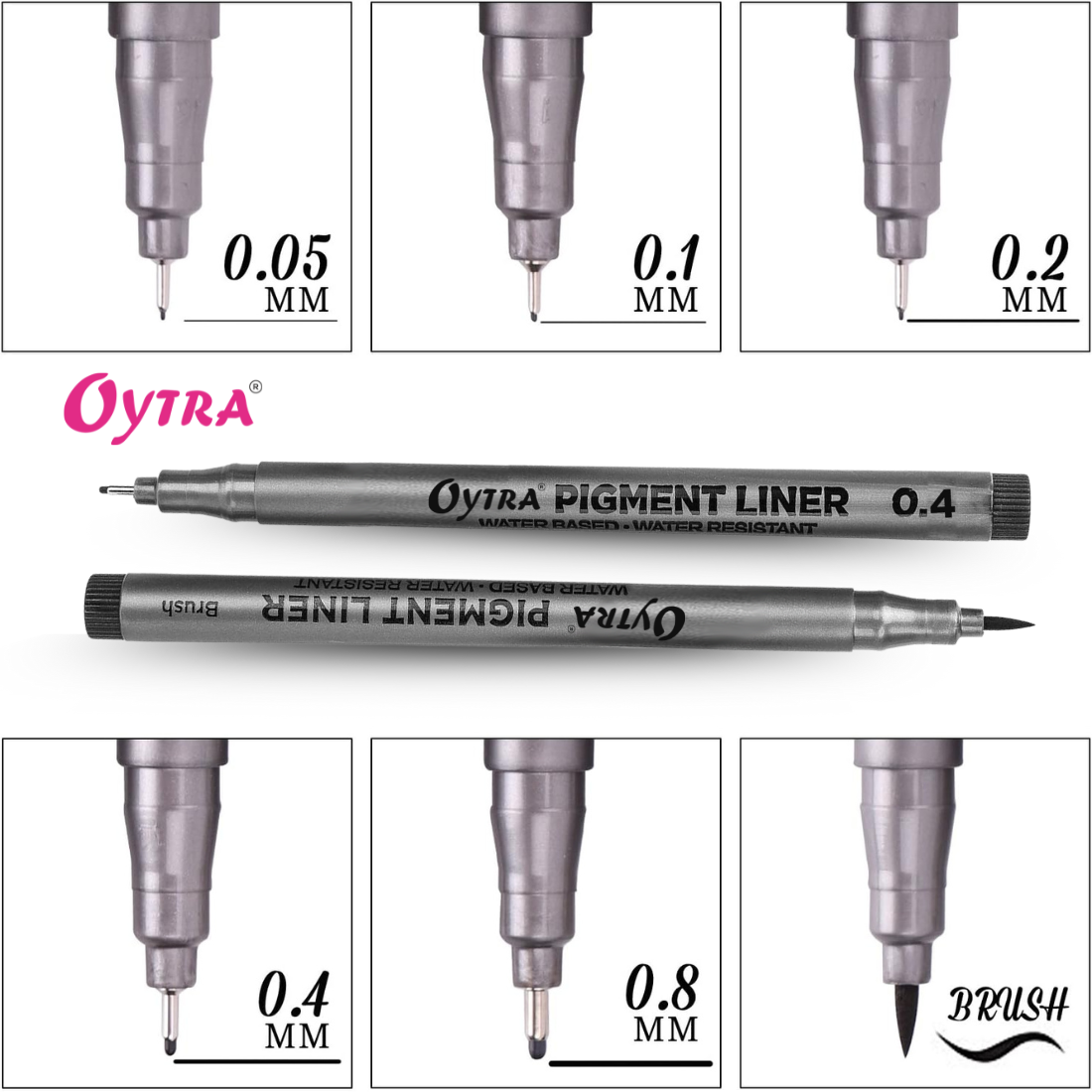 Black Fineliners Pen Set of 6 Pcs