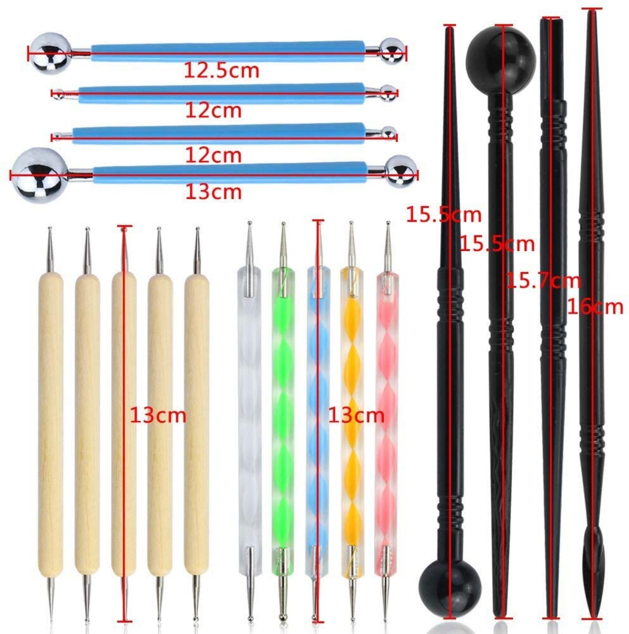 Oytra 18 Pcs Stainless Steel Dotting Ball Pen Creasing Pen Carving Too