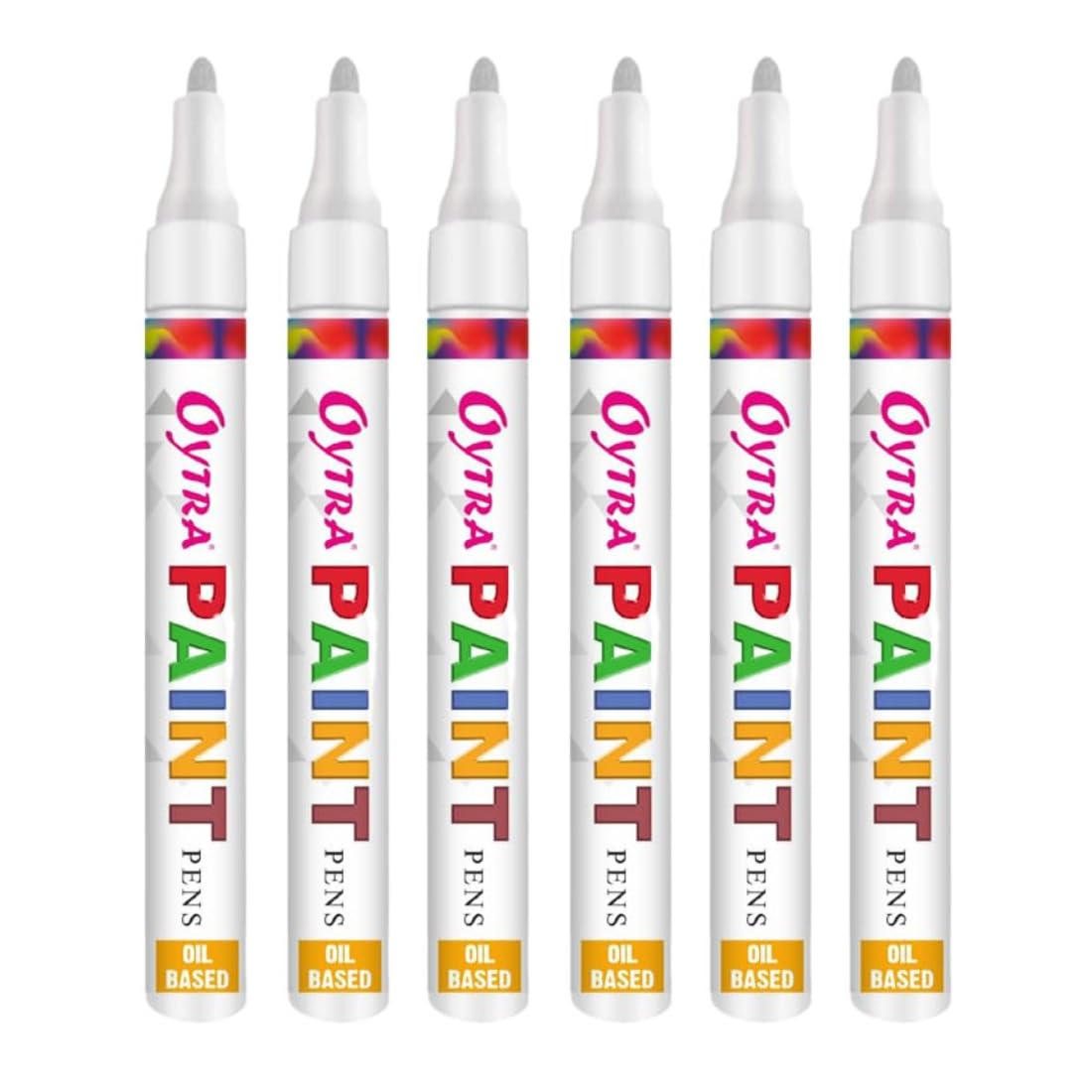 White Paint Permanent Marker Pen Set of 6