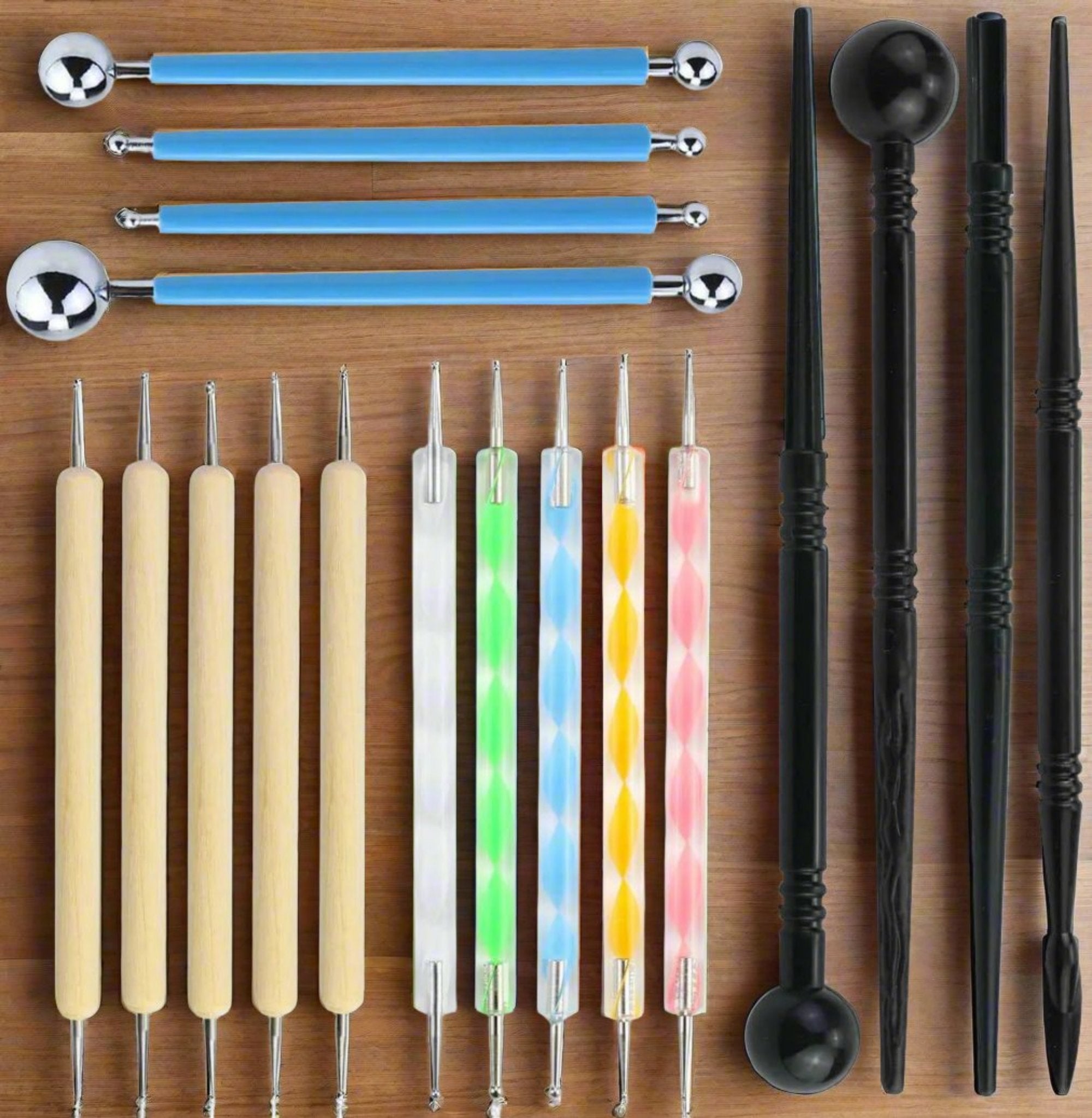 Oytra 18 Pcs Stainless Steel Dotting Ball Pen Creasing Pen Carving Too