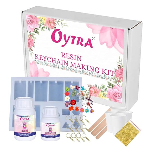 Oytra Resin Art Kit for Pendant Keychain Making DIY Set Combo Mould, Flake and Pigment Included