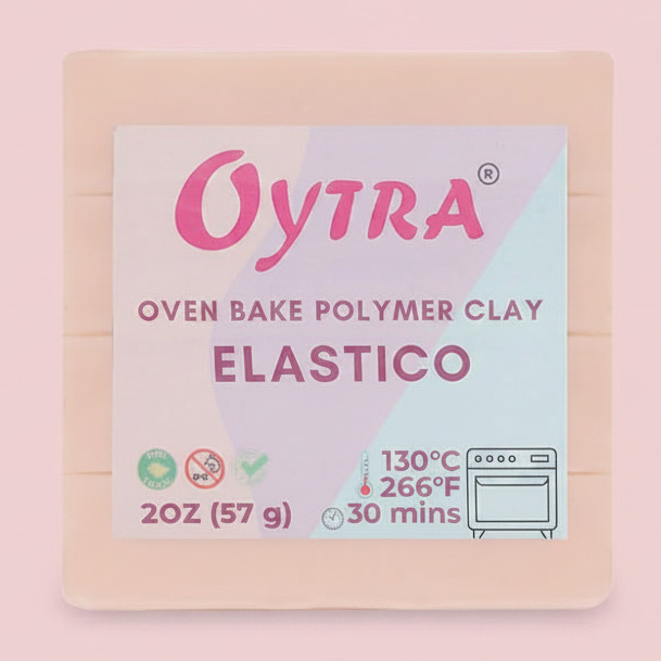 57 Grams (35 Pink Skin) Polymer Clay Oven Bake for Jewlery Making Elastico Series