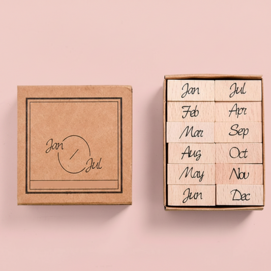 12 Pcs Month Jan-Dec Diary Stamp Set
