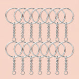 28mm Open Jump Ring Connector Key Case 12 Pieces (Silver)