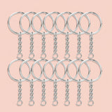 28mm Open Jump Ring Connector Key Case 24 Pieces (Silver)