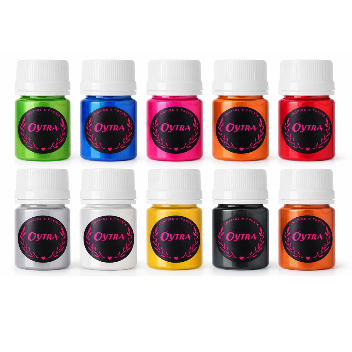 Oytra Pearl Metallic Acrylic Paint Set 10 Colors