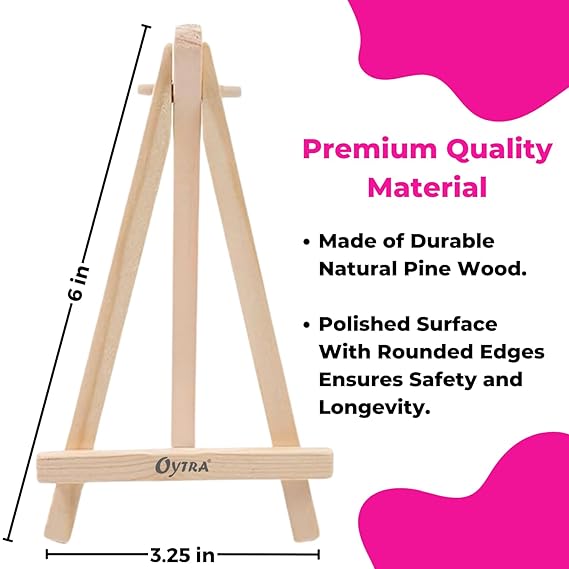 6 Inch Mini Wooden Easel Stand Set of 12