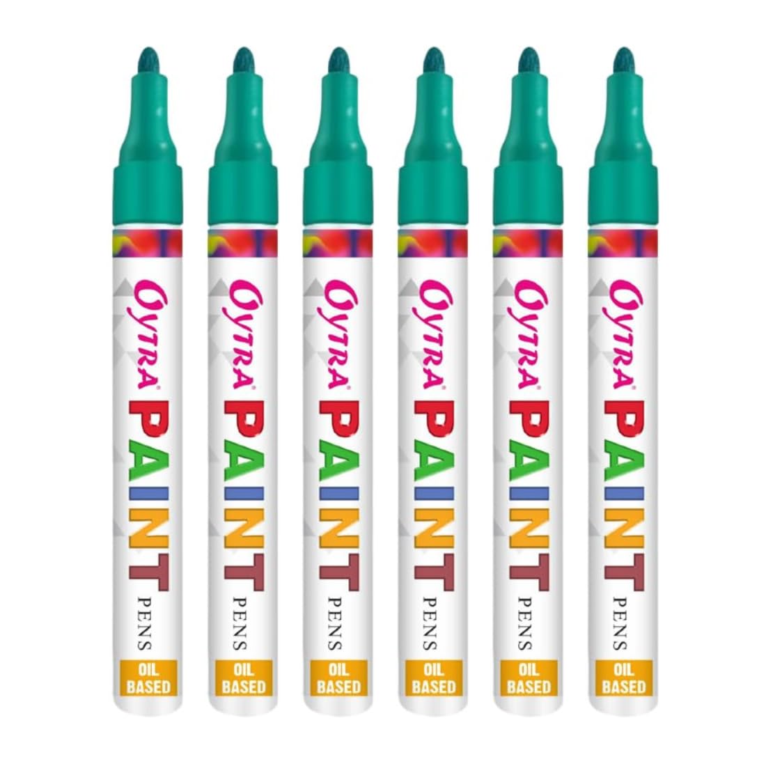 Green Paint Permanent Marker Pen Set of 6