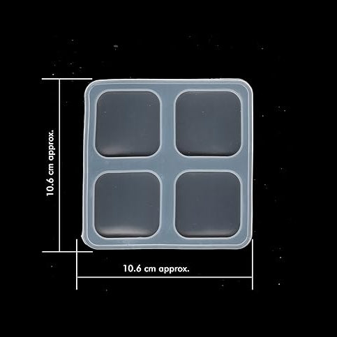 4pcs Keychain Square Resin Mould