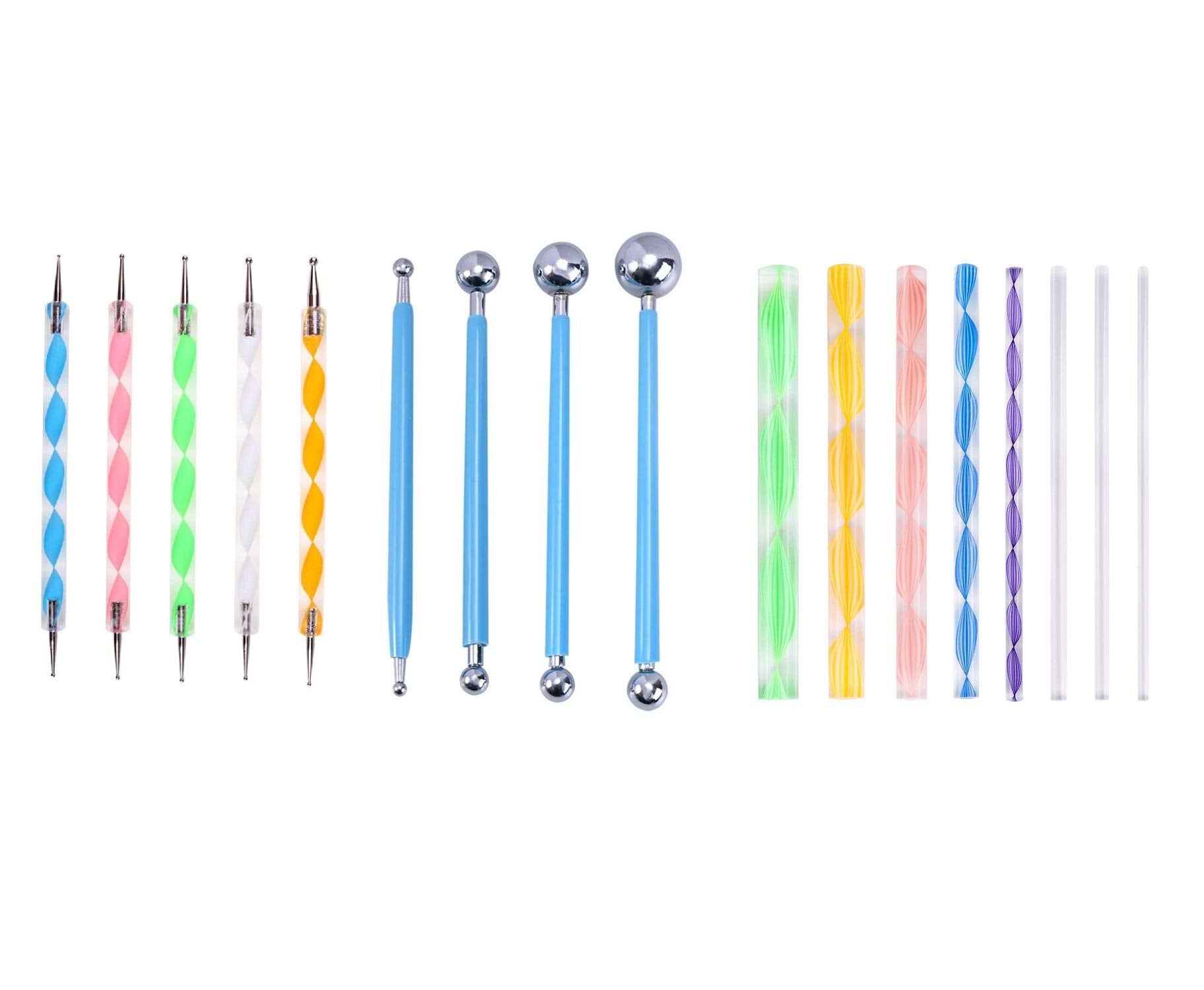 Mandala Tool Art Tool Set of 8 PCS Colorful Acrylic Flat Head Twisted –  KundanTraders