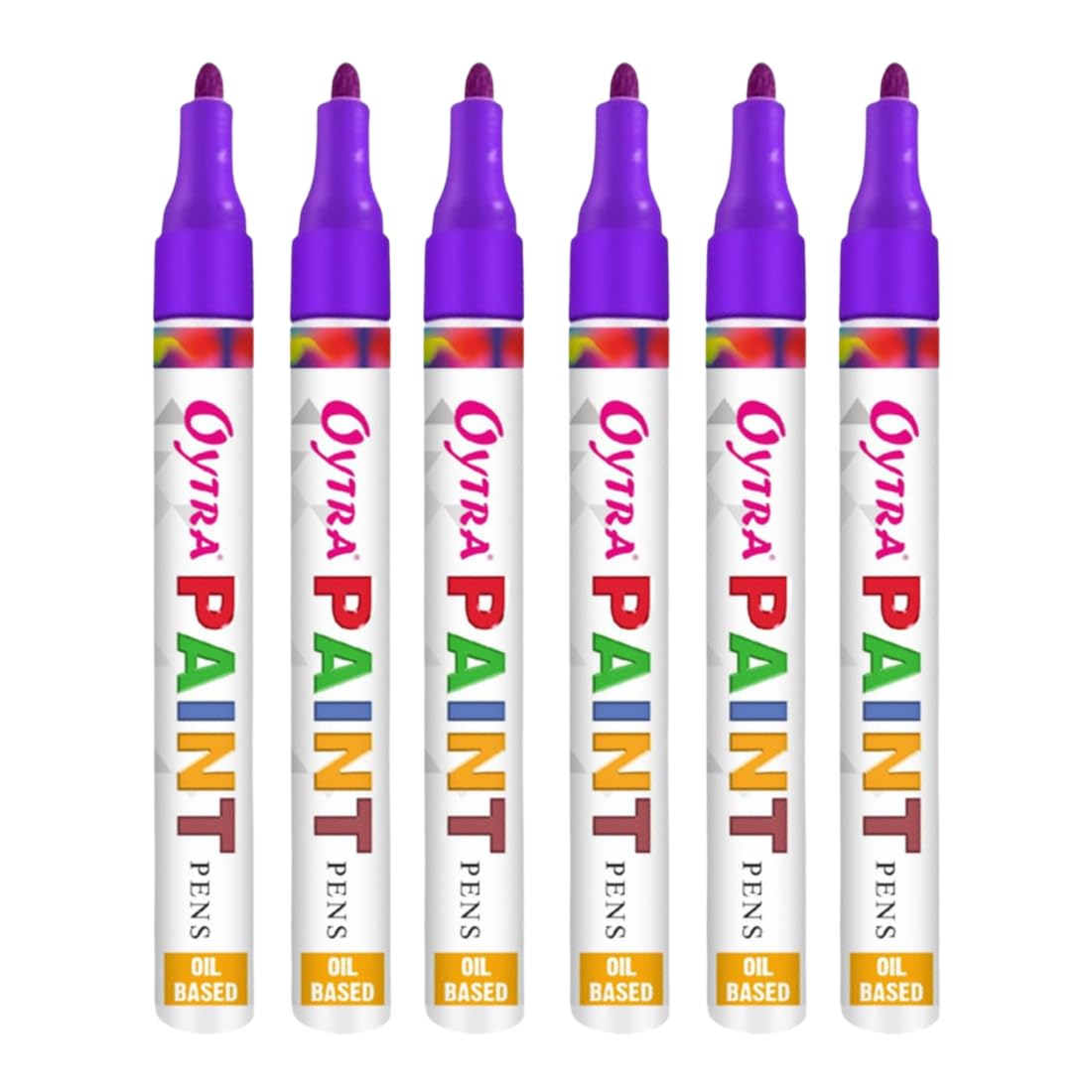 Purple Paint Permanent Marker Pen Set of 6