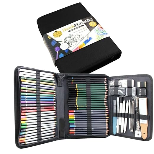 Oytra Pencil Sketching Kit 75 Pcs for Potrait