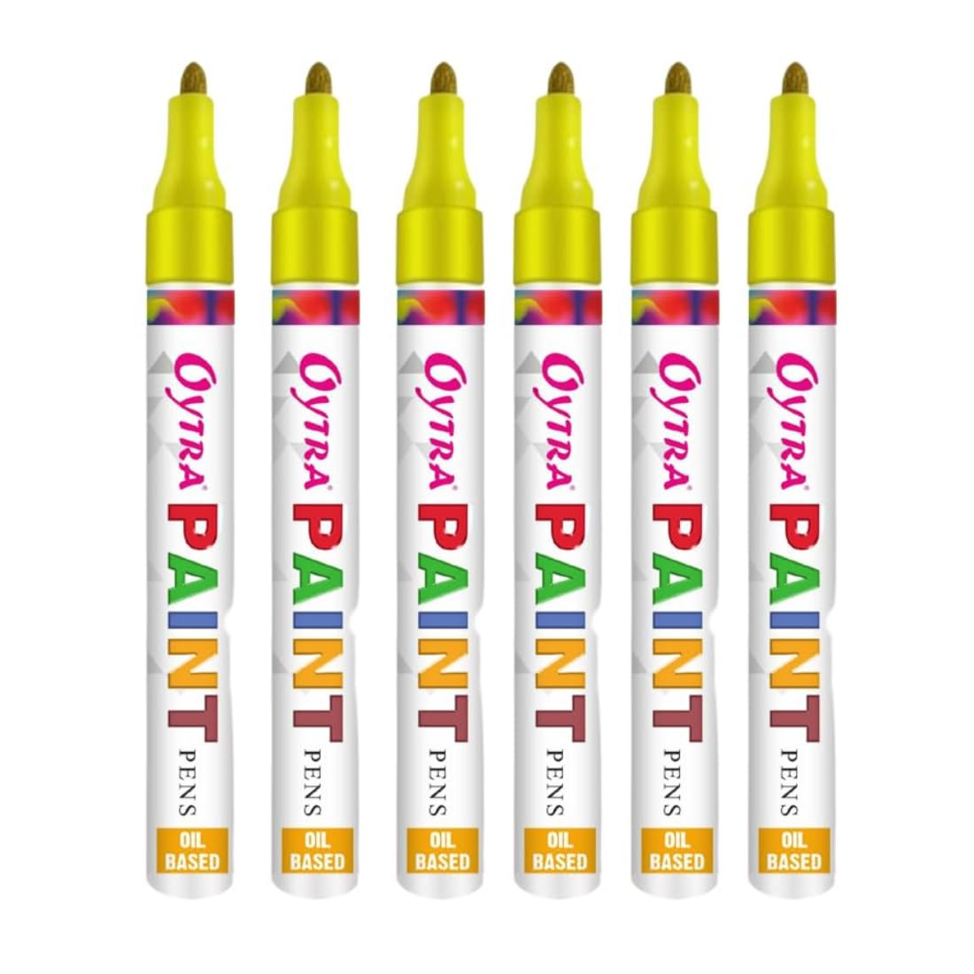 Yellow Paint Permanent Marker Pen Set of 6