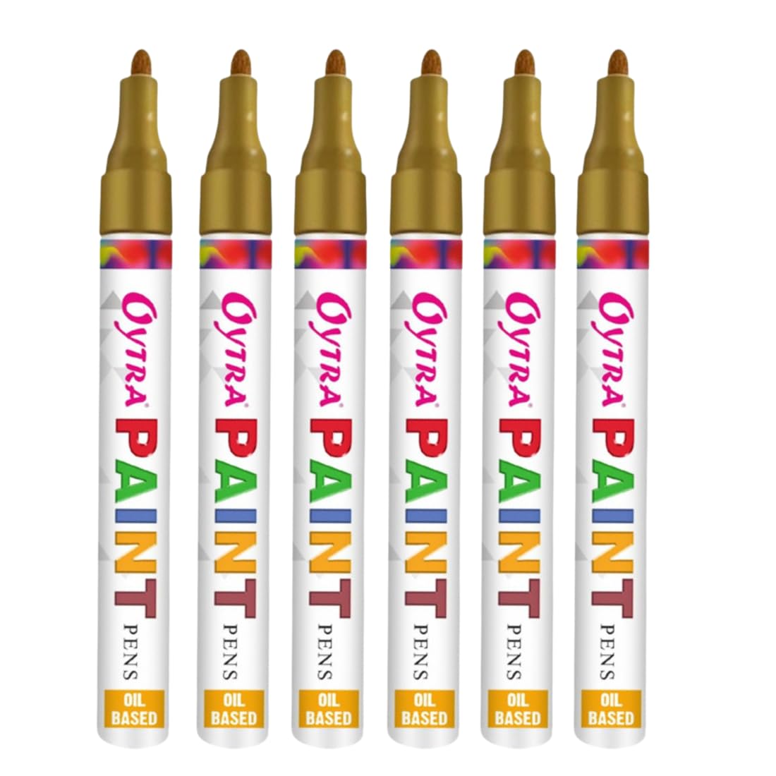 Gold Paint Permanent Marker Pen Set of 6