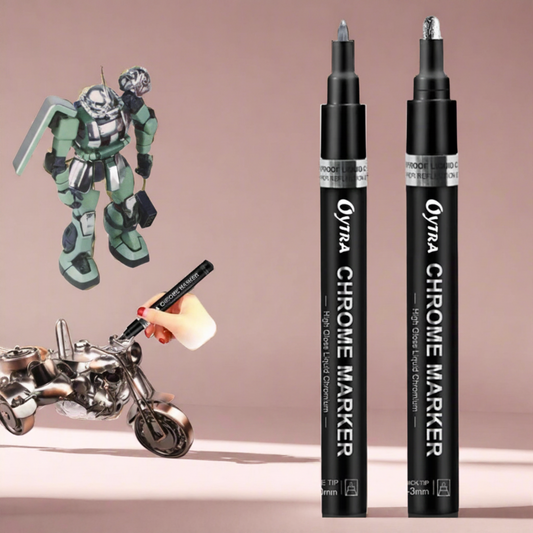 Silver Liquid Mirror Chrome Marker 2Pcs (1mm and 2-3mm) Tip Paint Markers
