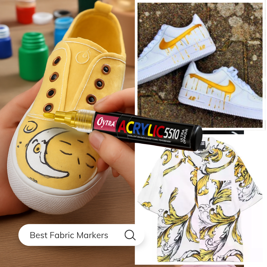 Acrylic Paint Marker Pens 3 Pcs - Gold