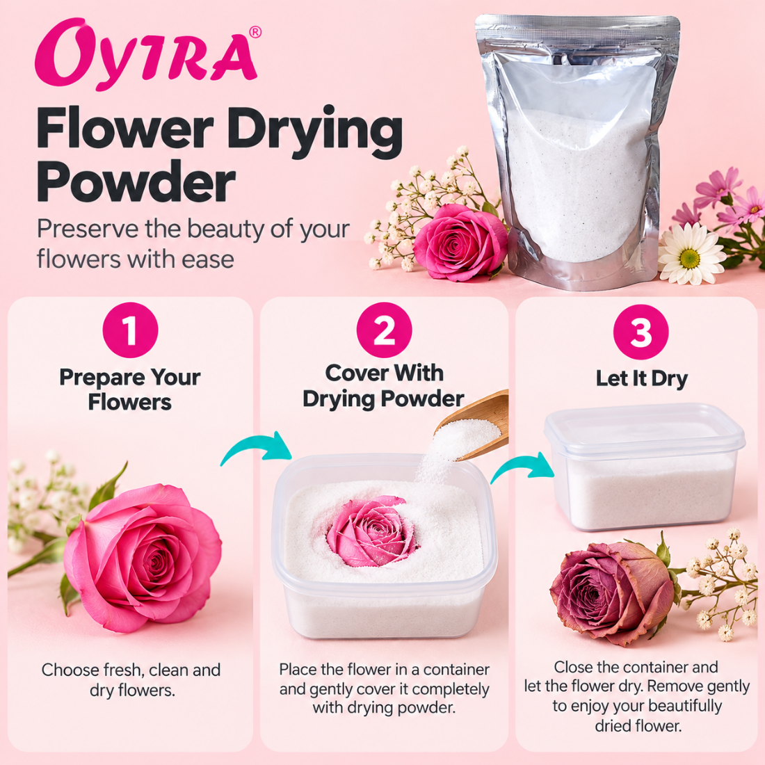 White Powder Silica Gel for Drying Flowers