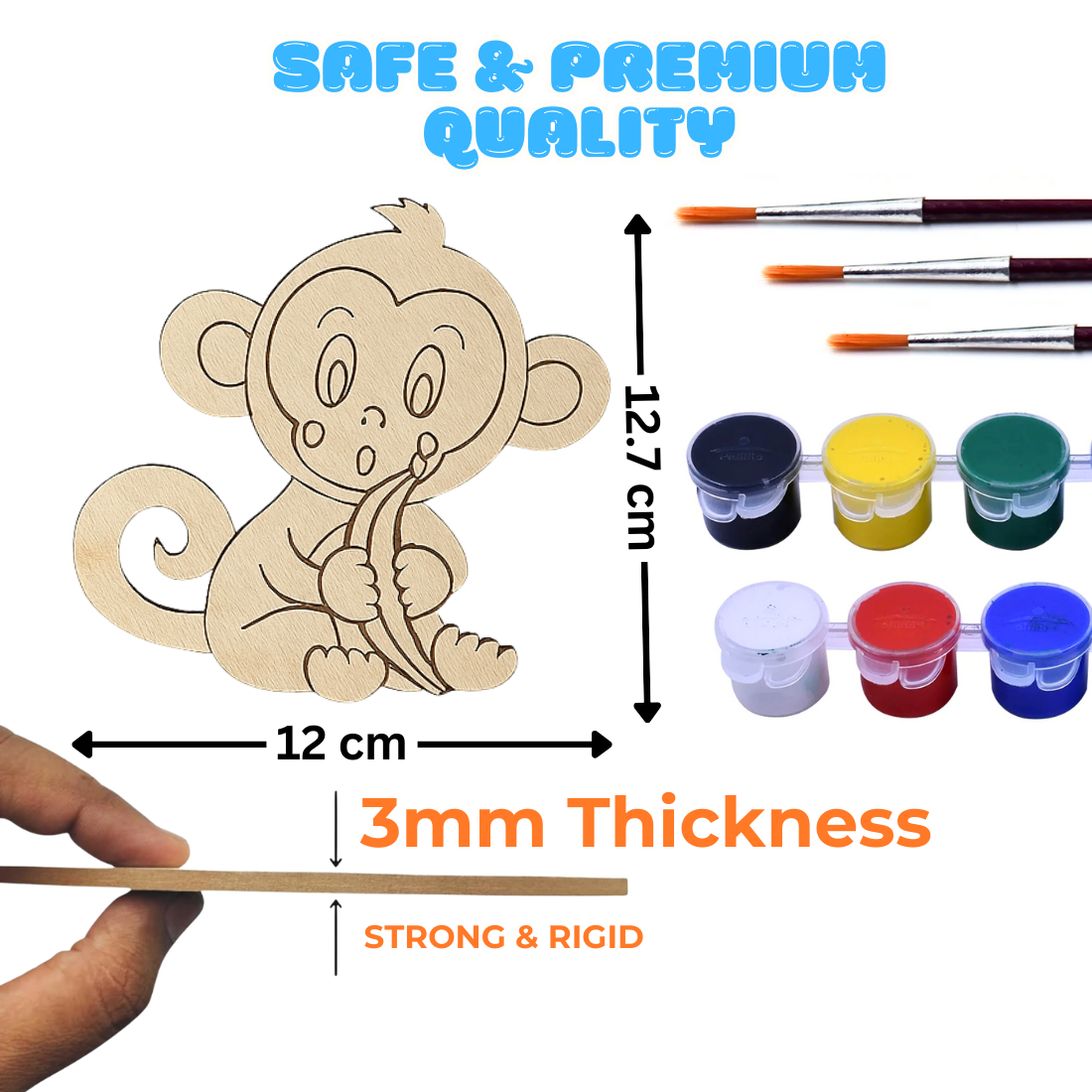 DIY MDF Monkey Painting Kit for Kids