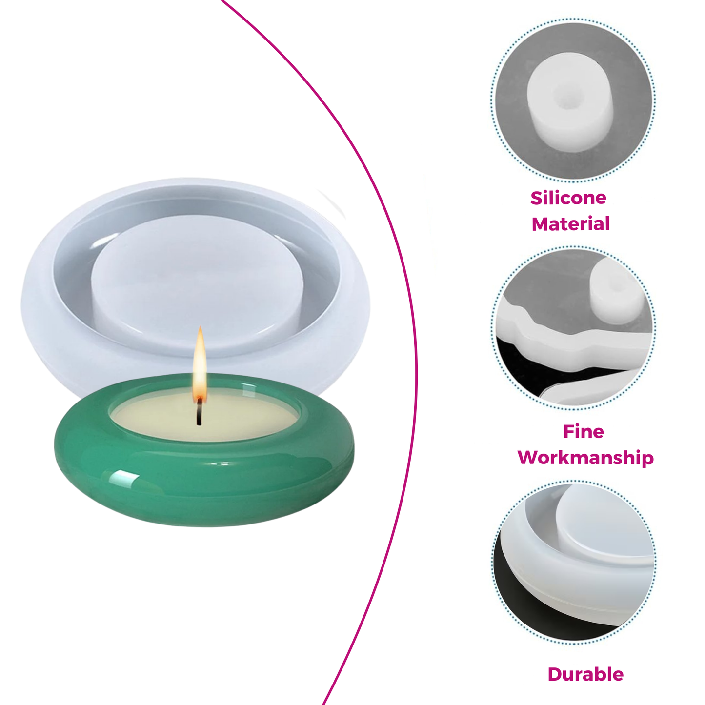 DIY Round Tealight Candle Holder Resin Mould