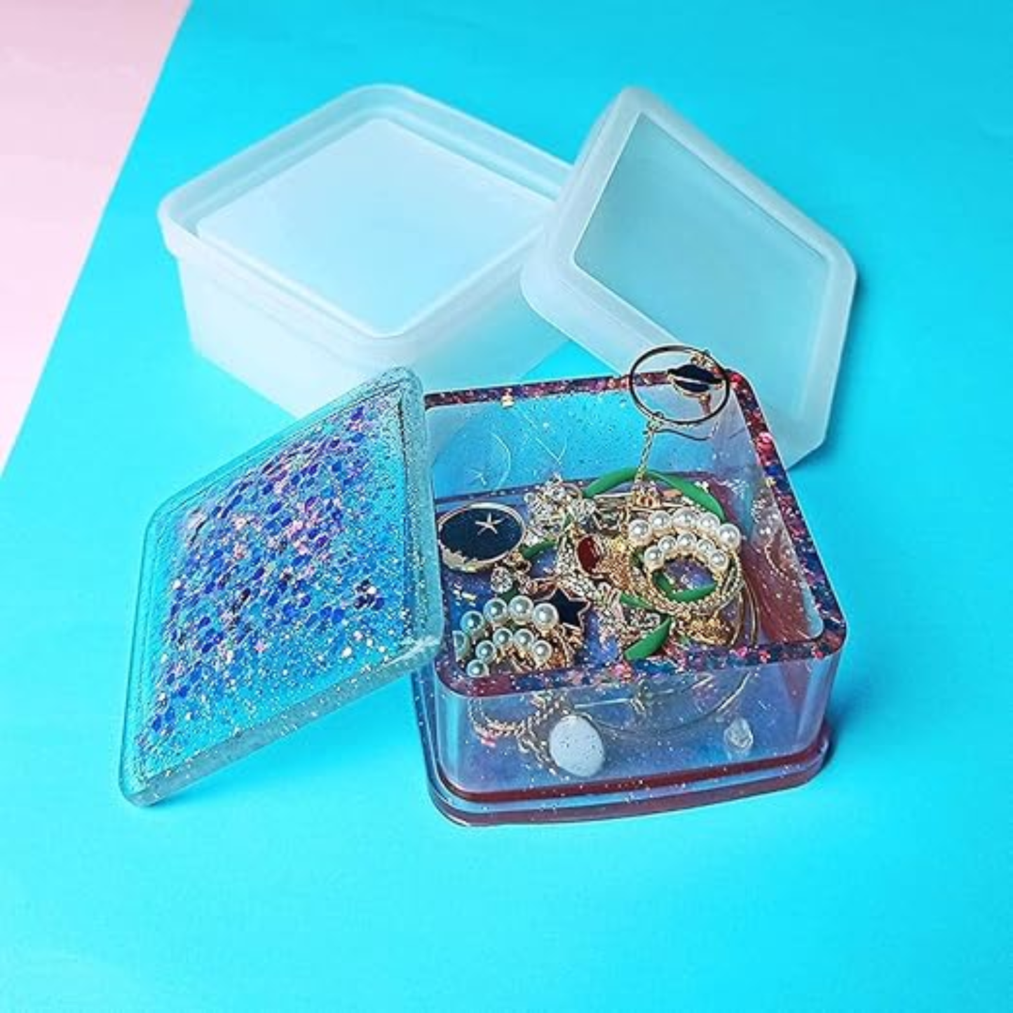 Square Gift Box Silicone Resin Art Mould