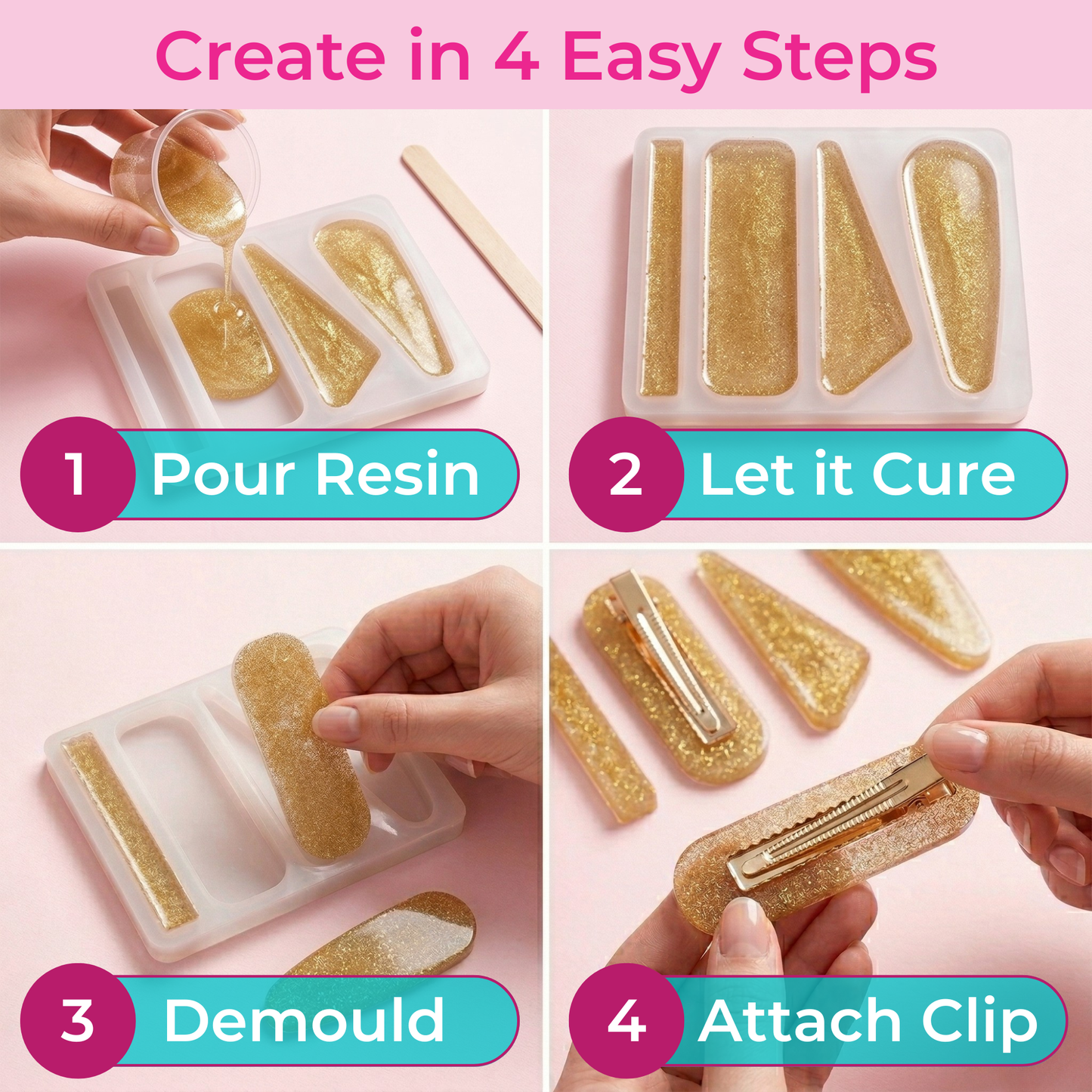Hair Pin Resin Art Molds DIY