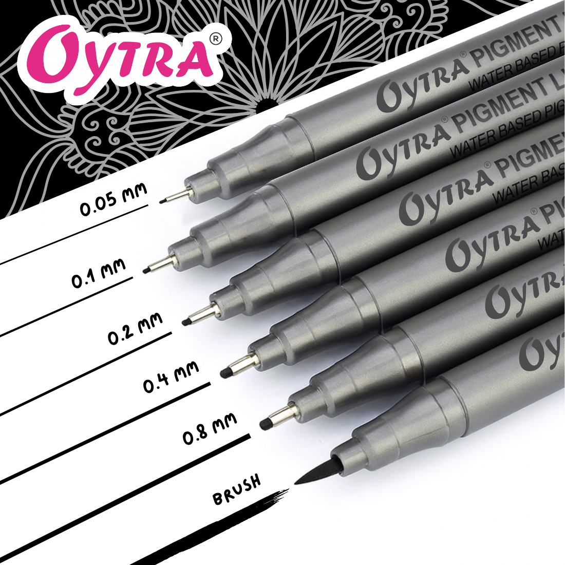 Black Fineliners Pen Set of 6 Pcs