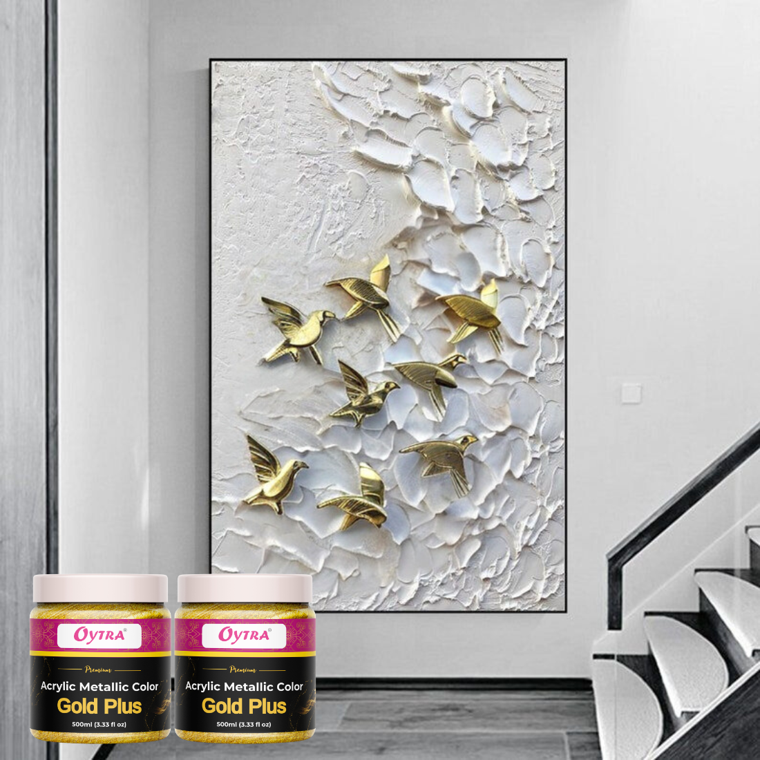 Acrylic Paint Metallic Gold Color 1 Litre