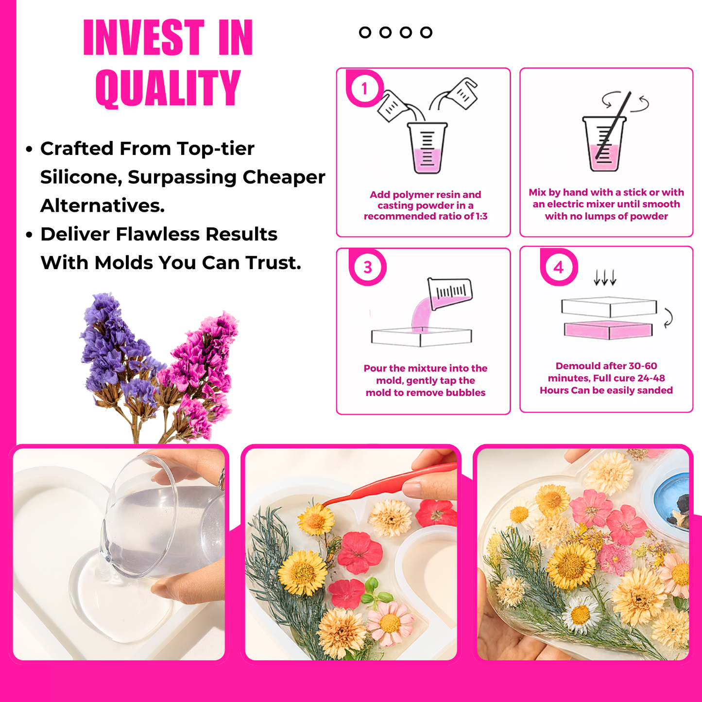 Hanging Heart Photo Frame Resin Mould