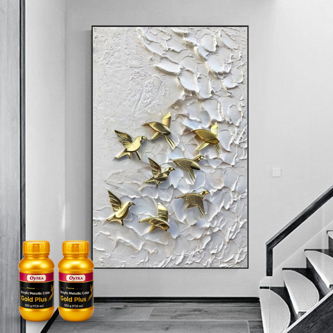 Acrylic Paint Metallic Gold Color 1 Litre