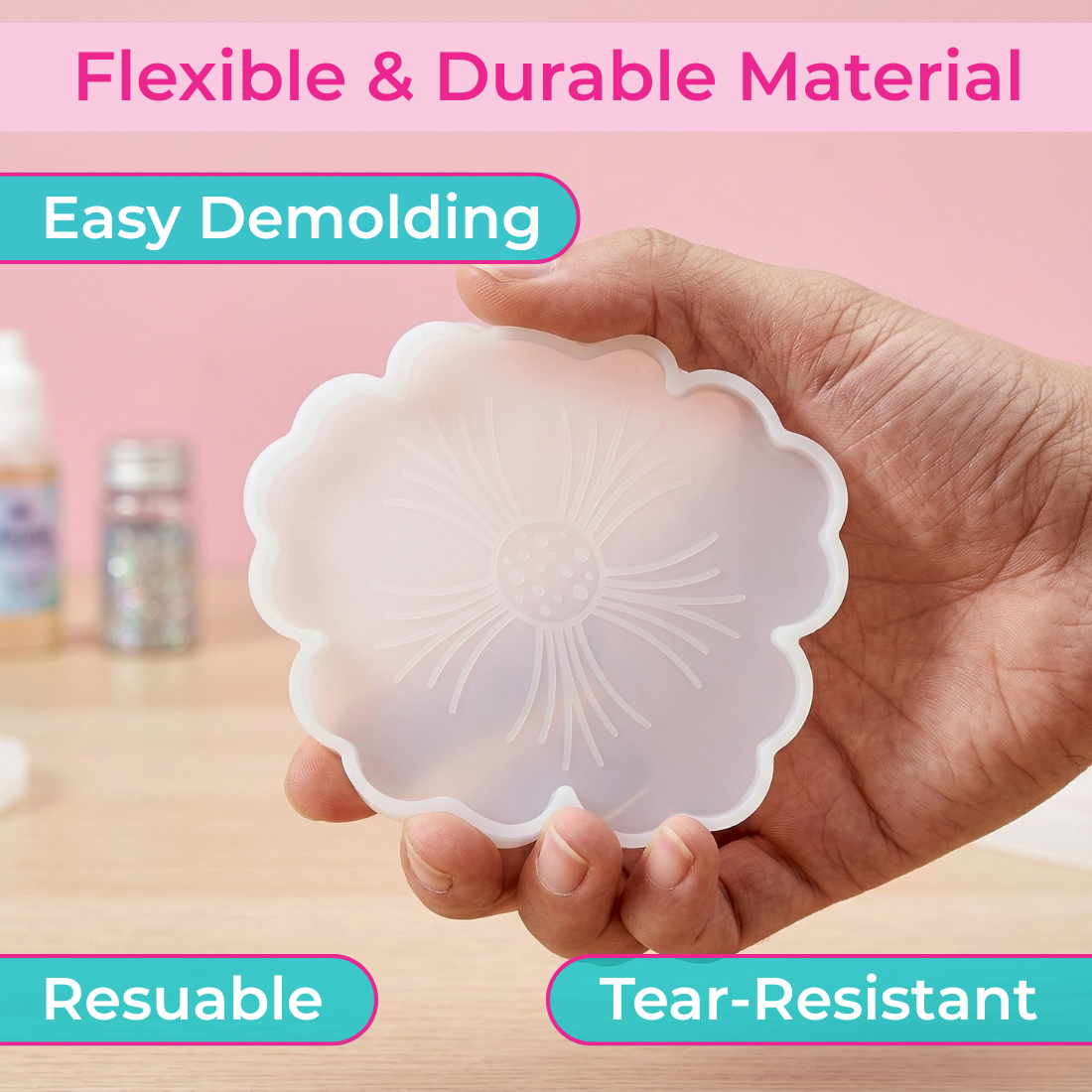 Resin Art Mould 4 Inch Set of 3 for Coaster