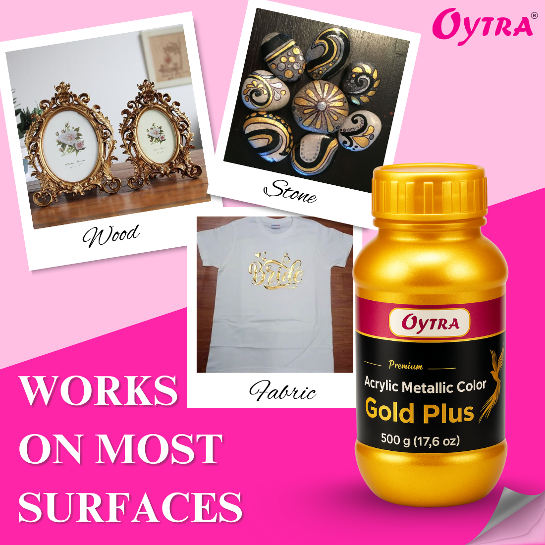 500 Grams Metallic Acrylic Paint (Gold)